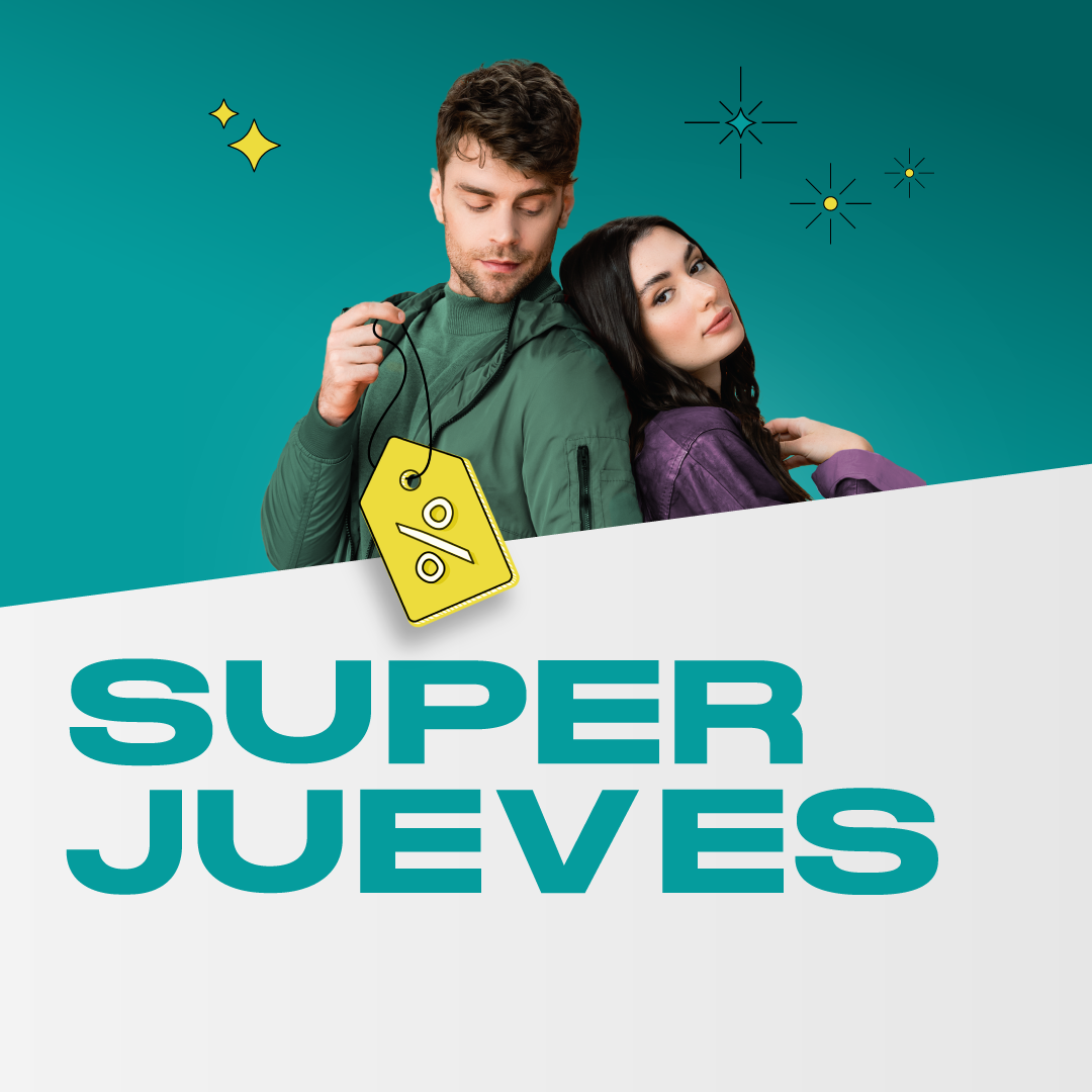 Pareja joven con promoción Super Jueves