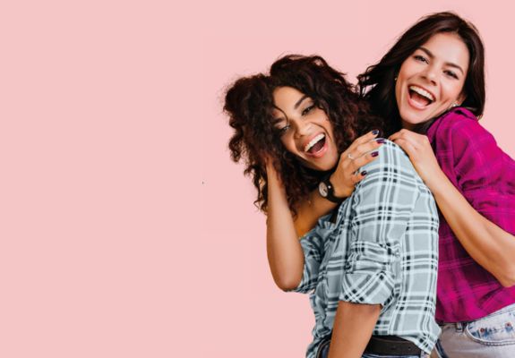 girls laughing