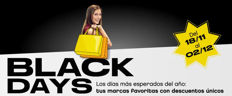 Chica con bolso amarilla en los black days